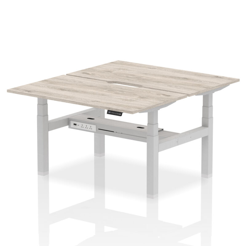 Breeze Back-to-Back Scalloped Edge Height Adjustable Bench Desk - 2 Person - Image 23