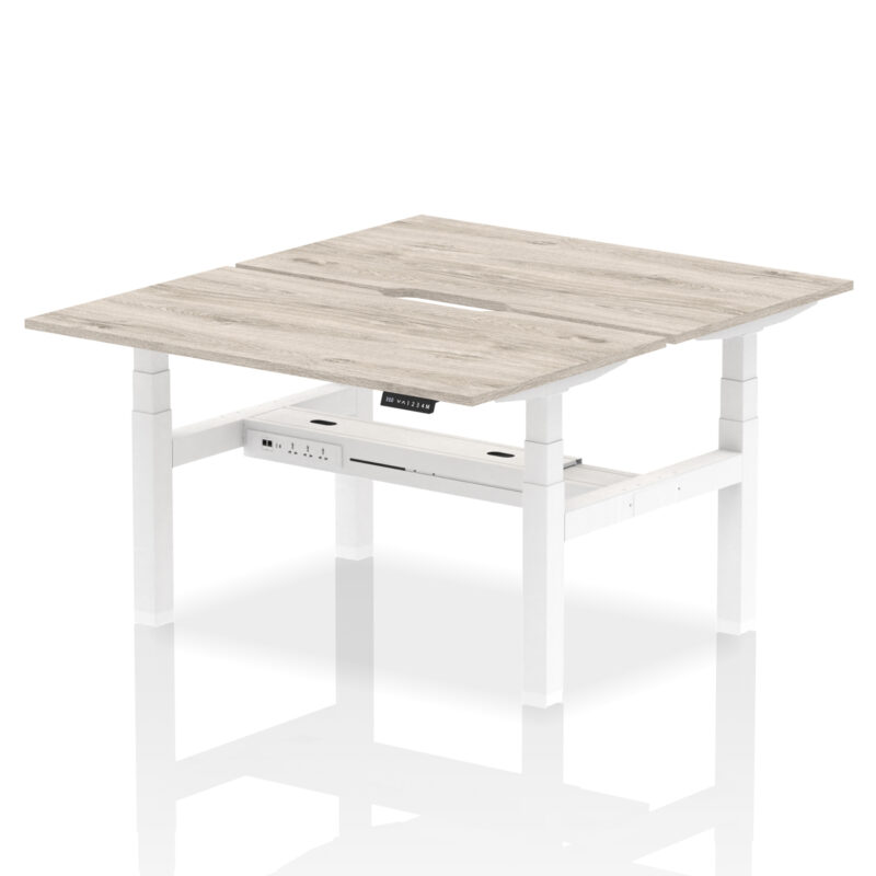Breeze Back-to-Back Scalloped Edge Height Adjustable Bench Desk - 2 Person - Image 24