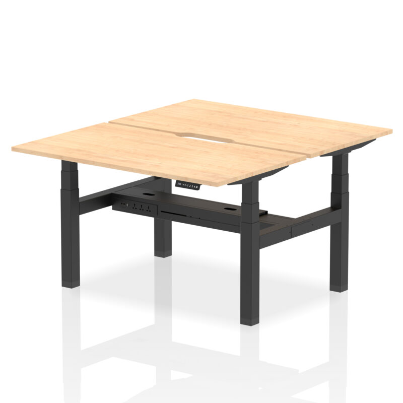 Breeze Back-to-Back Scalloped Edge Height Adjustable Bench Desk - 2 Person - Image 25