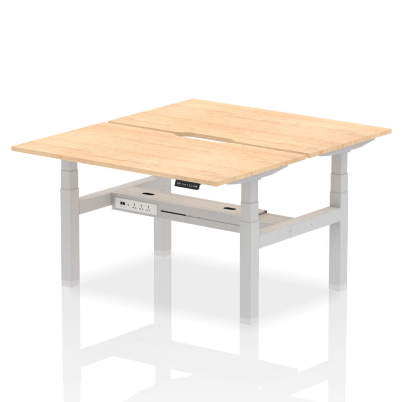 Breeze Back-to-Back Scalloped Edge Height Adjustable Bench Desk - 2 Person - Image 26