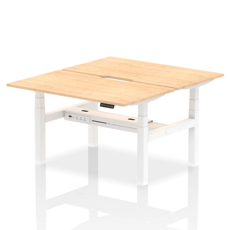 Breeze Back-to-Back Scalloped Edge Height Adjustable Bench Desk - 2 Person - Image 27