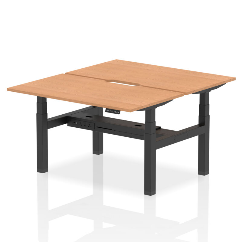 Breeze Back-to-Back Scalloped Edge Height Adjustable Bench Desk - 2 Person - Image 28