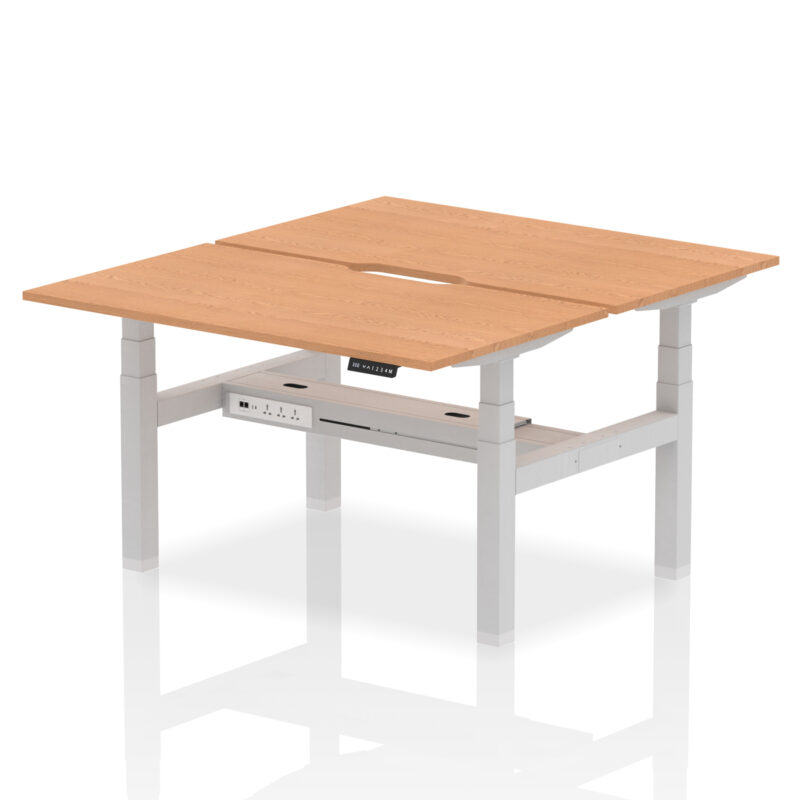 Breeze Back-to-Back Scalloped Edge Height Adjustable Bench Desk - 2 Person - Image 29