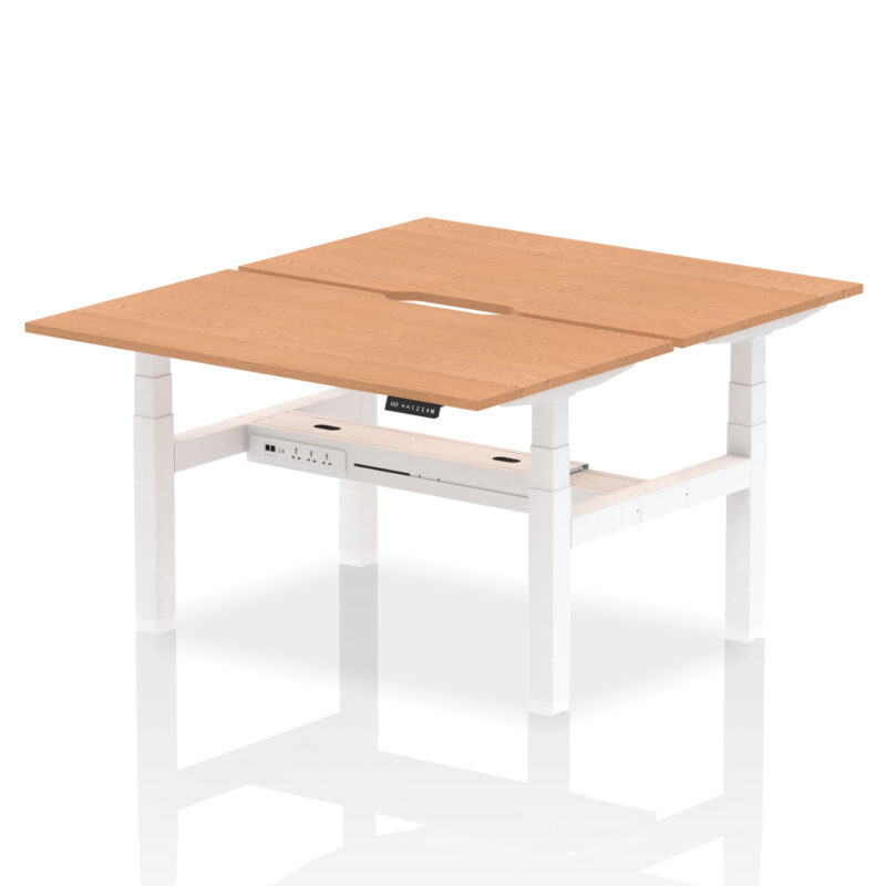 Breeze Back-to-Back Scalloped Edge Height Adjustable Bench Desk - 2 Person - Image 30