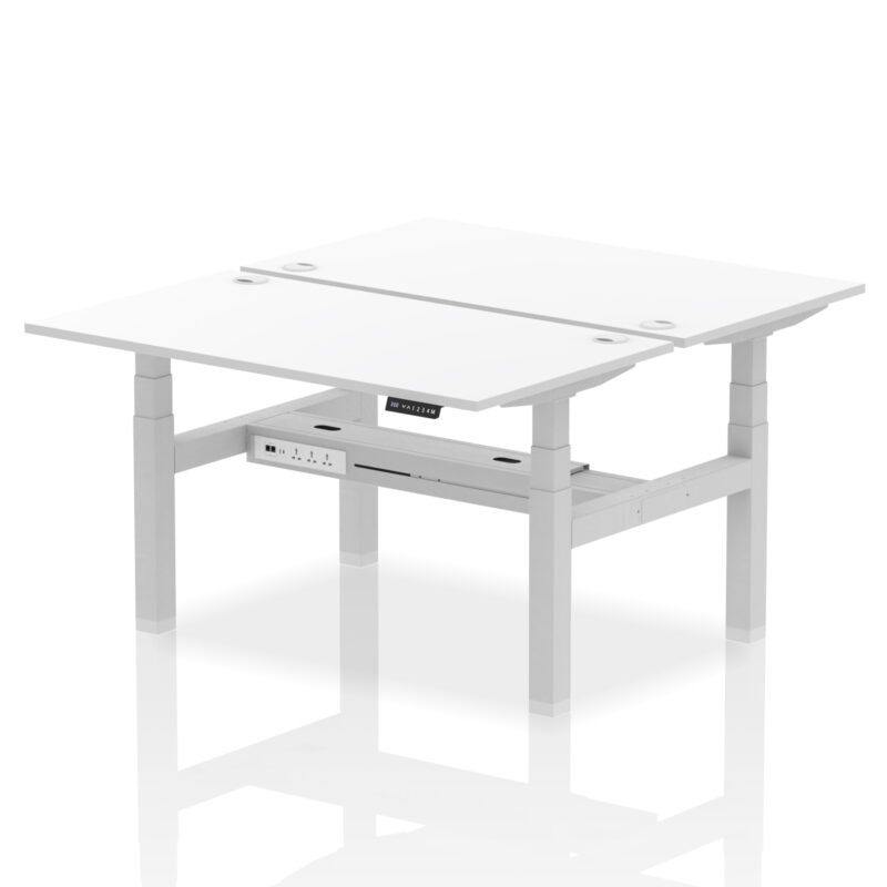 Breeze Back-to-Back Height Adjustable Bench Desk - 2 Person - Image 41