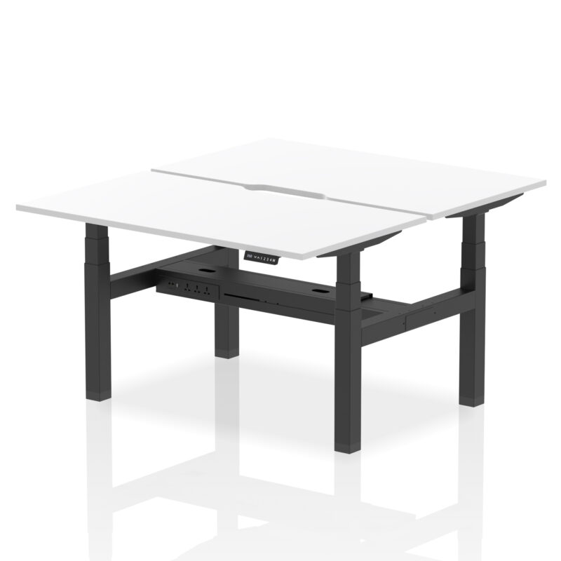 Breeze Back-to-Back Scalloped Edge Height Adjustable Bench Desk - 2 Person - Image 34