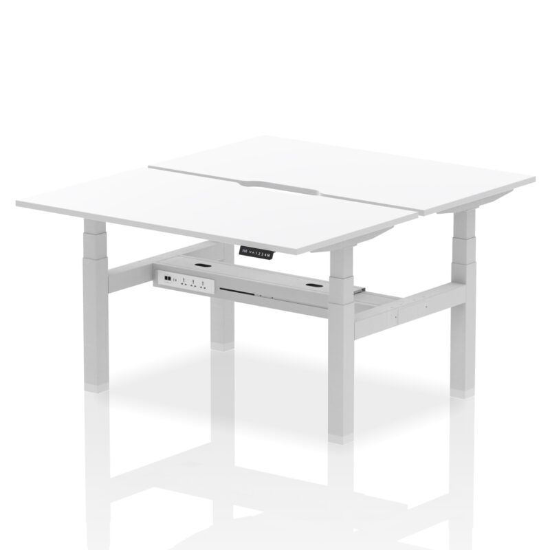 Breeze Back-to-Back Scalloped Edge Height Adjustable Bench Desk - 2 Person - Image 35