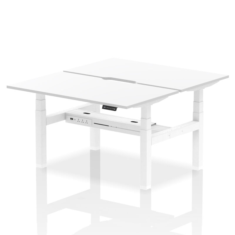 Breeze Back-to-Back Scalloped Edge Height Adjustable Bench Desk - 2 Person - Image 36
