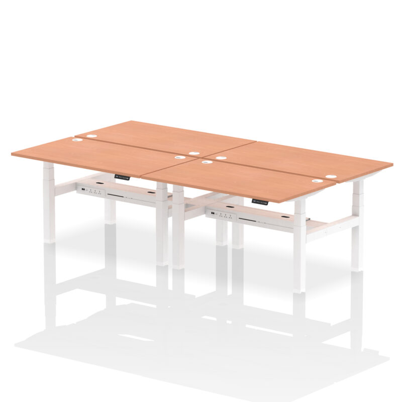 Breeze Back-to-Back Height Adjustable Bench Desk - 4 Person - Image 24