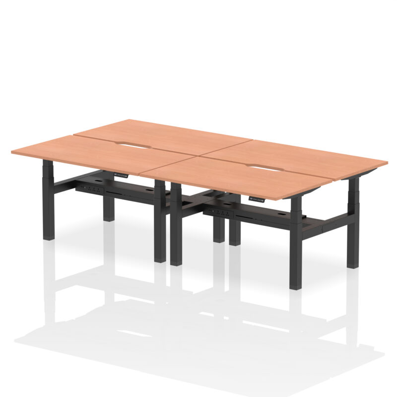 Breeze Back-to-Back Scalloped Edge Height Adjustable Bench Desk - 4 Person - Image 19