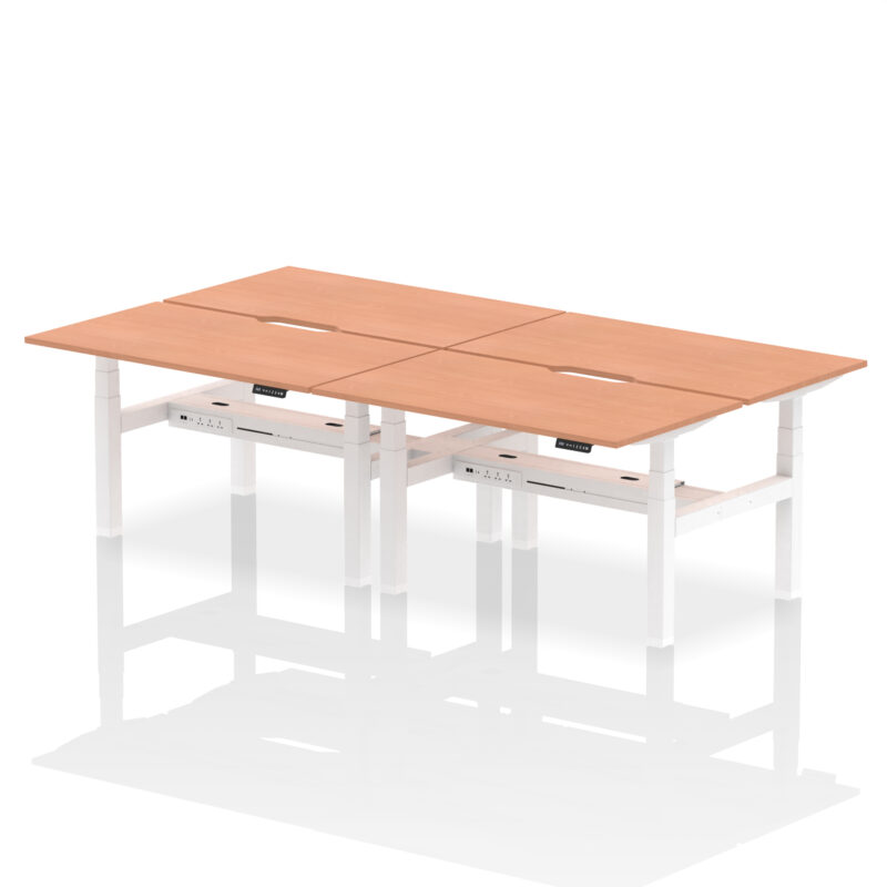 Breeze Back-to-Back Scalloped Edge Height Adjustable Bench Desk - 4 Person - Image 21