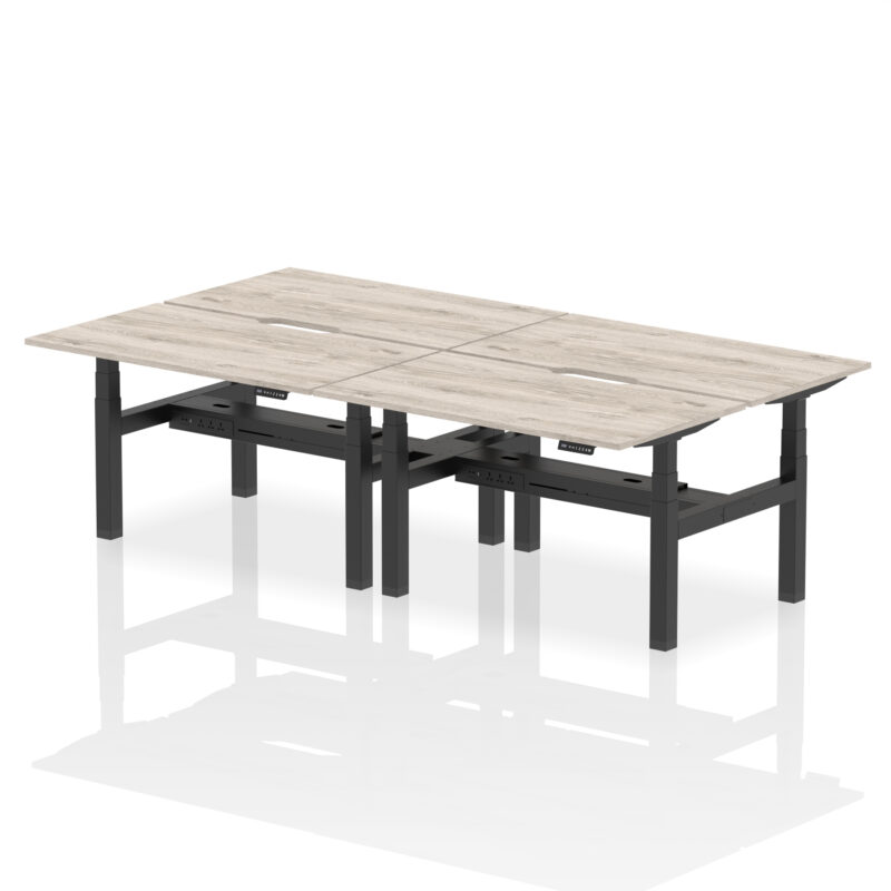 Breeze Back-to-Back Scalloped Edge Height Adjustable Bench Desk - 4 Person - Image 22