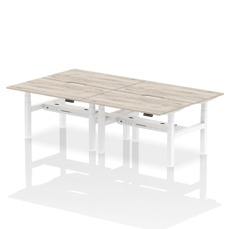 Breeze Back-to-Back Scalloped Edge Height Adjustable Bench Desk - 4 Person - Image 24