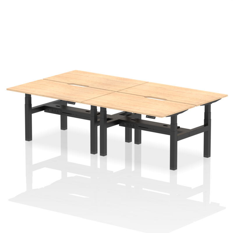 Breeze Back-to-Back Scalloped Edge Height Adjustable Bench Desk - 4 Person - Image 25