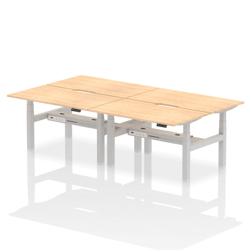 Breeze Back-to-Back Scalloped Edge Height Adjustable Bench Desk - 4 Person - Image 26