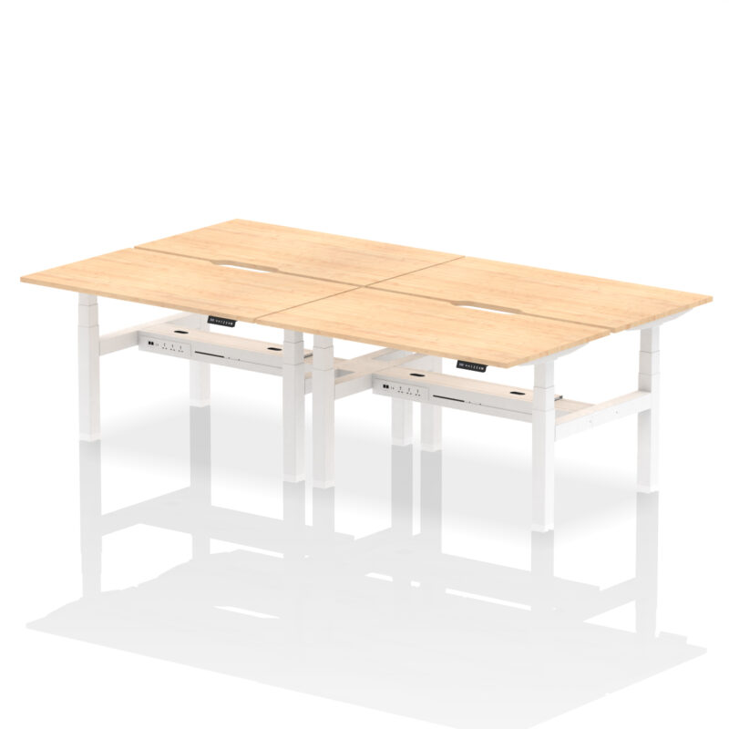Breeze Back-to-Back Scalloped Edge Height Adjustable Bench Desk - 4 Person - Image 27