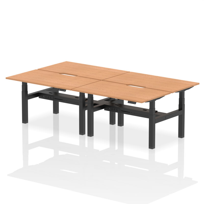 Breeze Back-to-Back Scalloped Edge Height Adjustable Bench Desk - 4 Person - Image 28