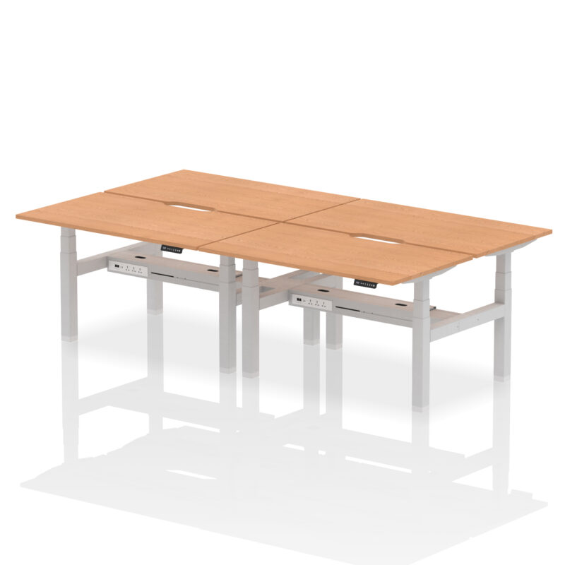 Breeze Back-to-Back Scalloped Edge Height Adjustable Bench Desk - 4 Person - Image 29