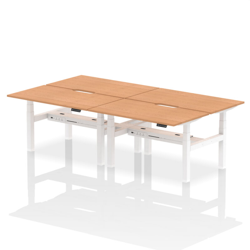 Breeze Back-to-Back Scalloped Edge Height Adjustable Bench Desk - 4 Person - Image 30