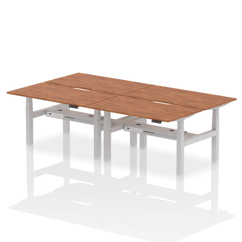Breeze Back-to-Back Scalloped Edge Height Adjustable Bench Desk - 4 Person - Image 32