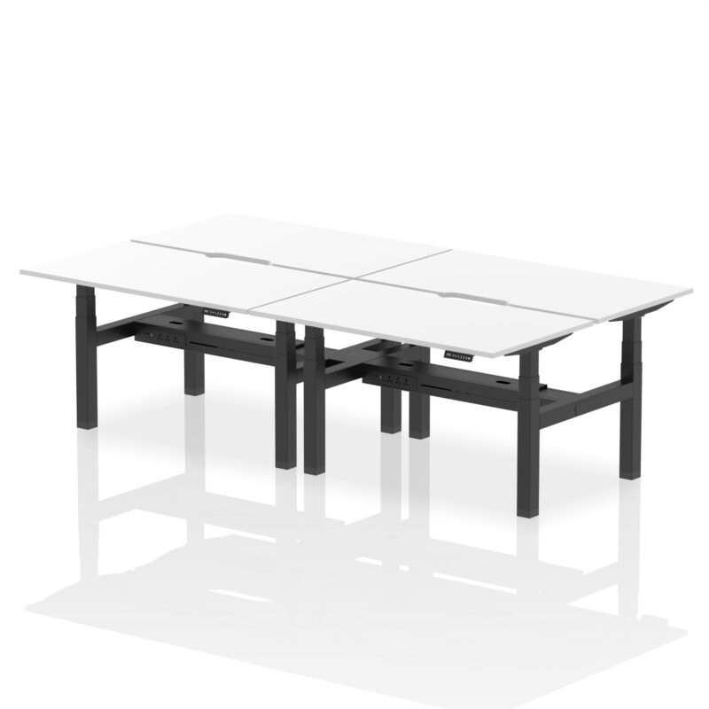 Breeze Back-to-Back Scalloped Edge Height Adjustable Bench Desk - 4 Person - Image 34