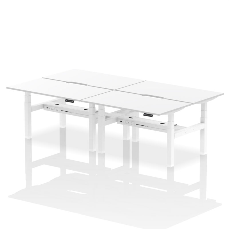 Breeze Back-to-Back Scalloped Edge Height Adjustable Bench Desk - 4 Person - Image 36
