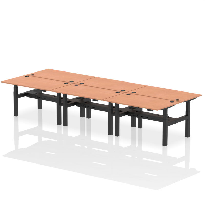 Breeze Back-to-Back Height Adjustable Bench Desk - 6 Person - Image 22