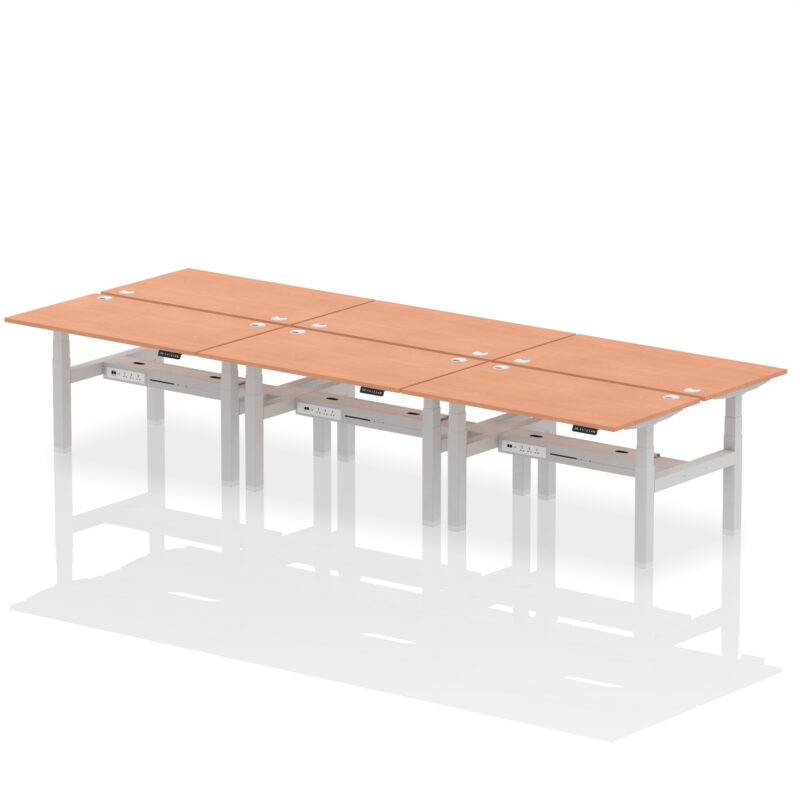 Breeze Back-to-Back Height Adjustable Bench Desk - 6 Person - Image 23