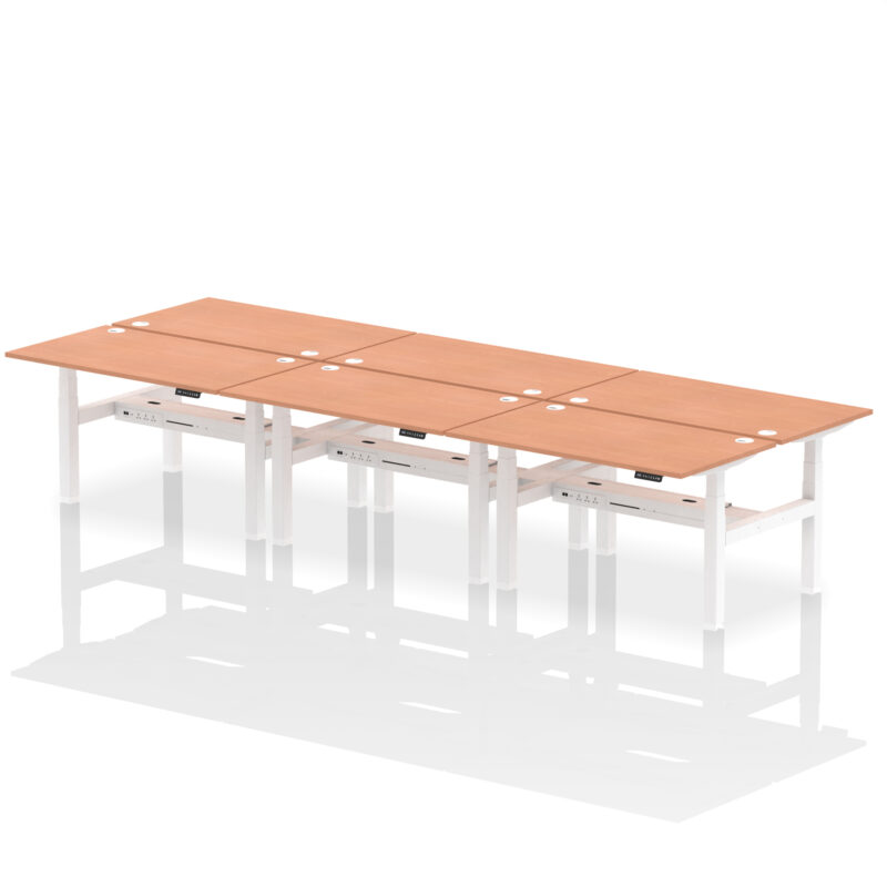 Breeze Back-to-Back Height Adjustable Bench Desk - 6 Person - Image 24