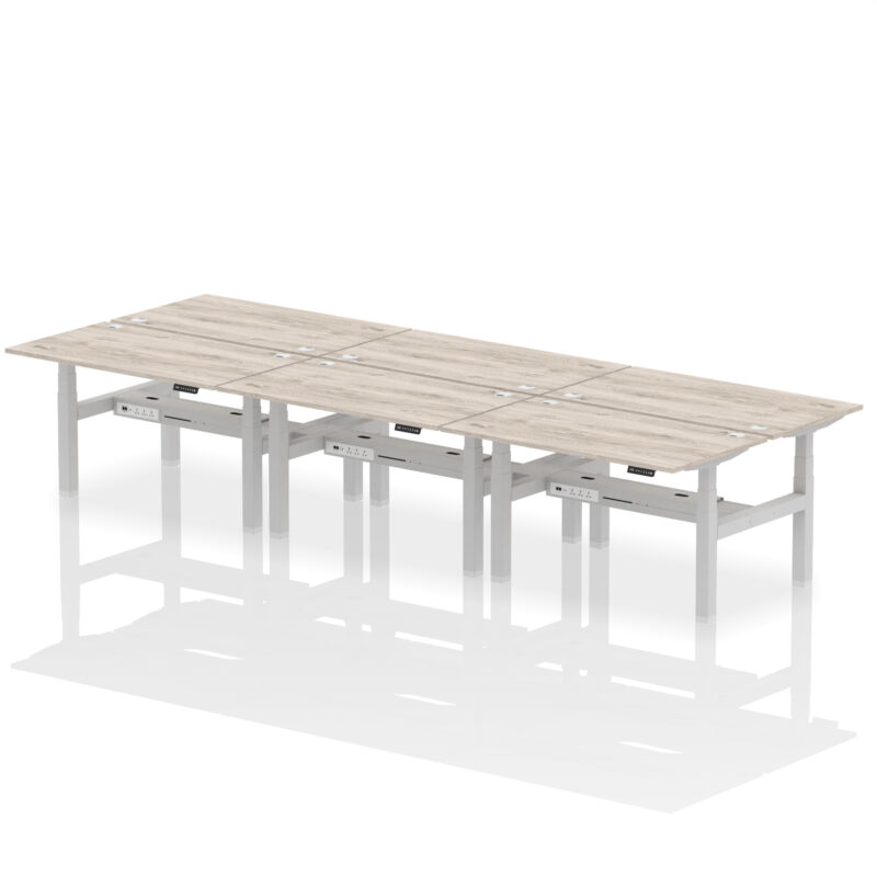 Breeze Back-to-Back Height Adjustable Bench Desk - 6 Person - Image 29