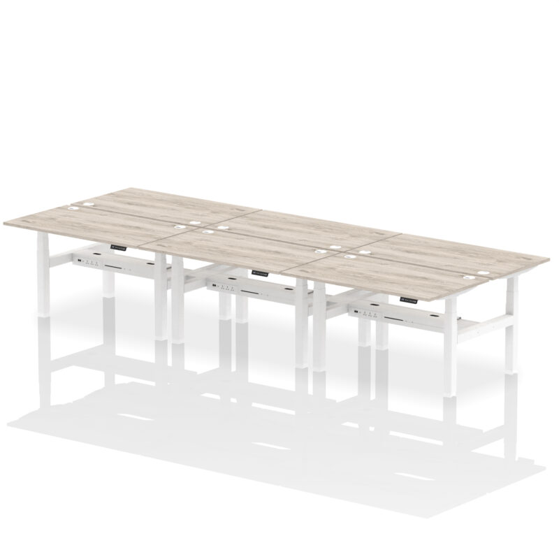Breeze Back-to-Back Height Adjustable Bench Desk - 6 Person - Image 30