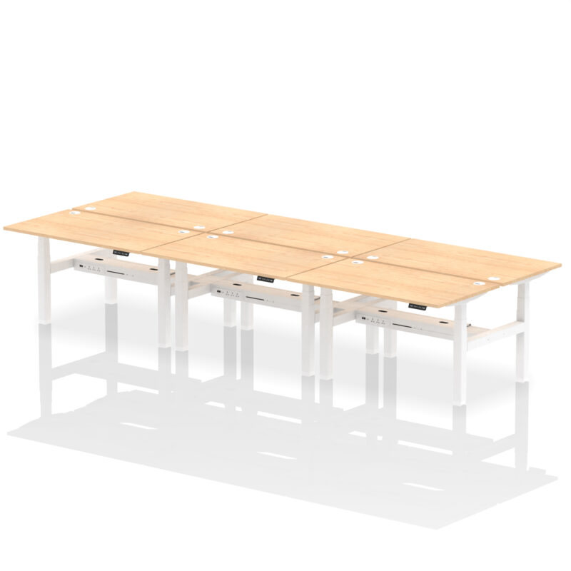 Breeze Back-to-Back Height Adjustable Bench Desk - 6 Person - Image 33