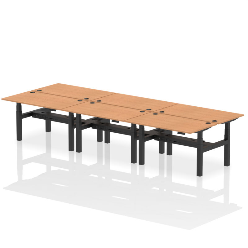 Breeze Back-to-Back Height Adjustable Bench Desk - 6 Person - Image 34
