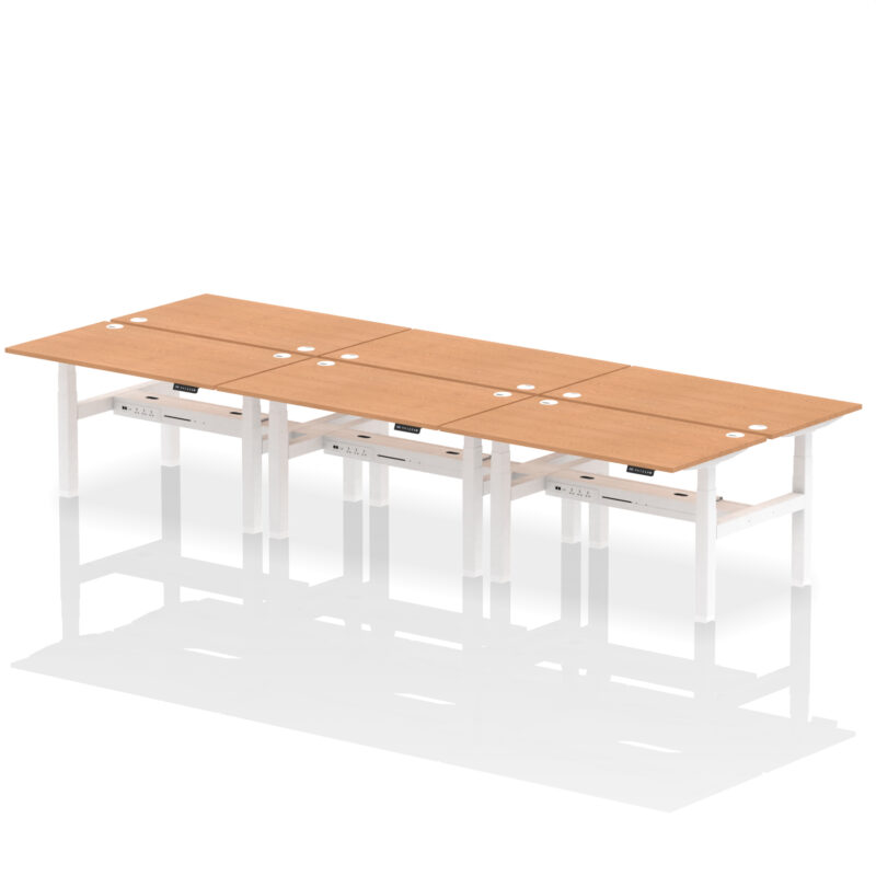 Breeze Back-to-Back Height Adjustable Bench Desk - 6 Person - Image 36