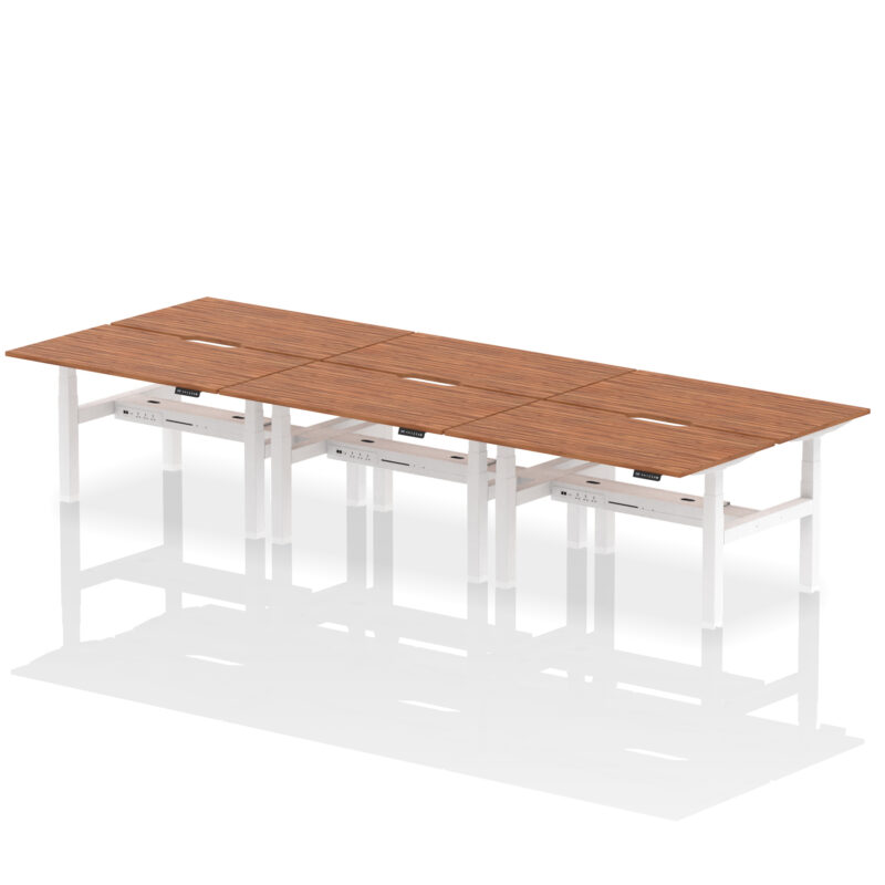 Breeze Back-to-Back Scalloped Edge Height Adjustable Bench Desk - 6 Person - Image 33