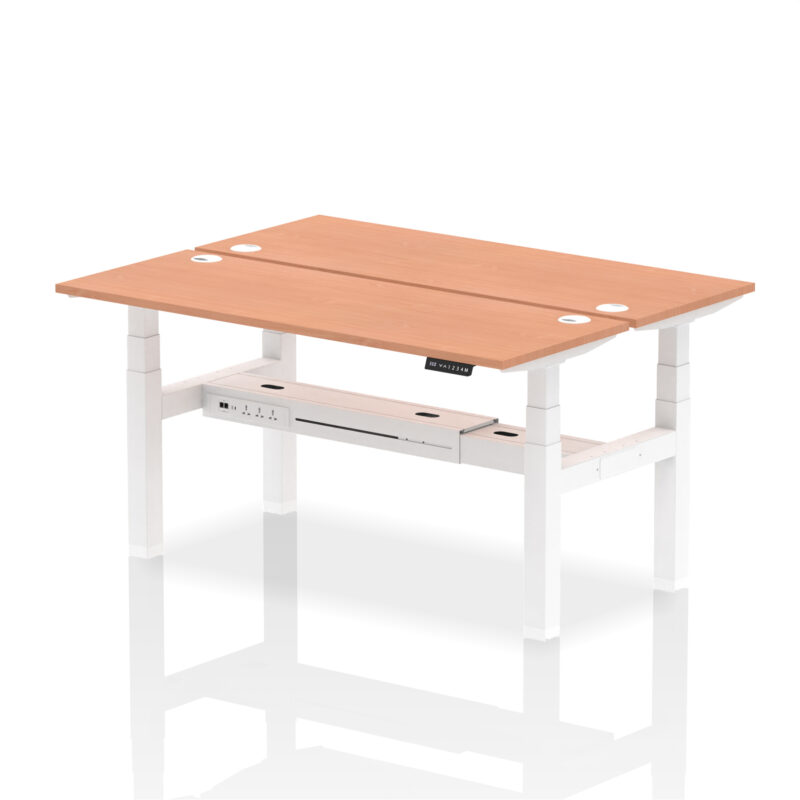 Breeze Back-to-Back Slimline Height Adjustable Bench Desk - 2 Person - Image 45