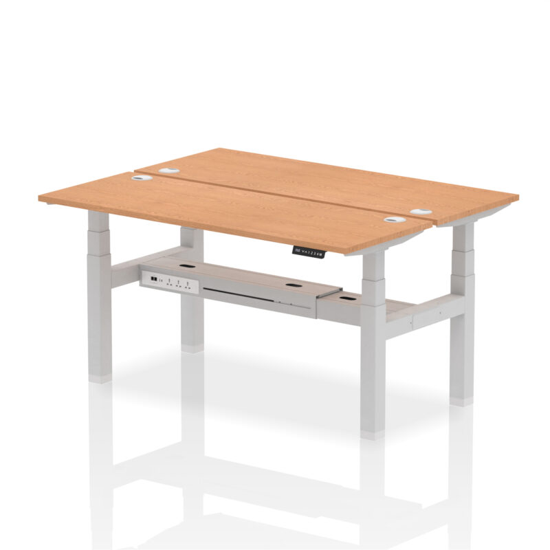 Breeze Back-to-Back Slimline Height Adjustable Bench Desk - 2 Person - Image 56