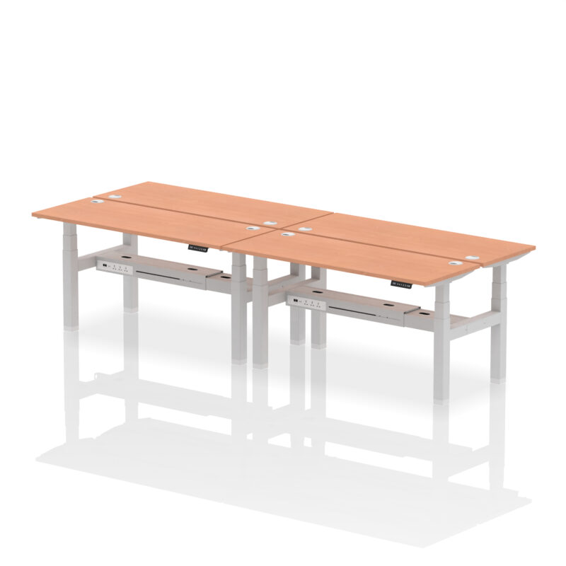 Breeze Back-to-Back Slimline Height Adjustable Bench Desk - 4 Person - Image 44