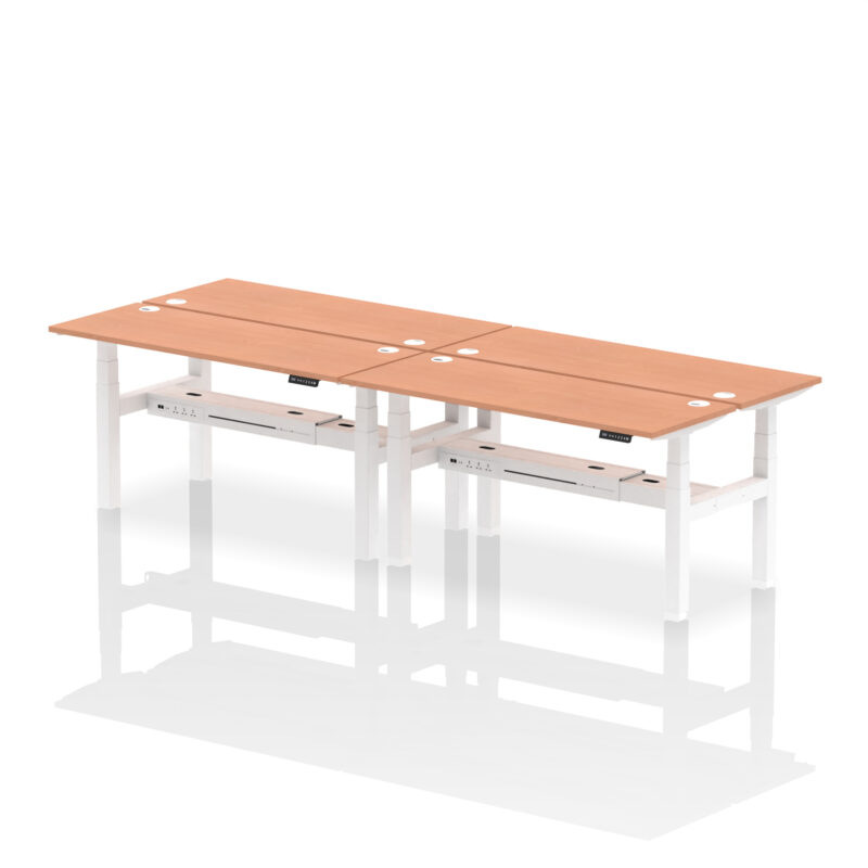 Breeze Back-to-Back Slimline Height Adjustable Bench Desk - 4 Person - Image 45
