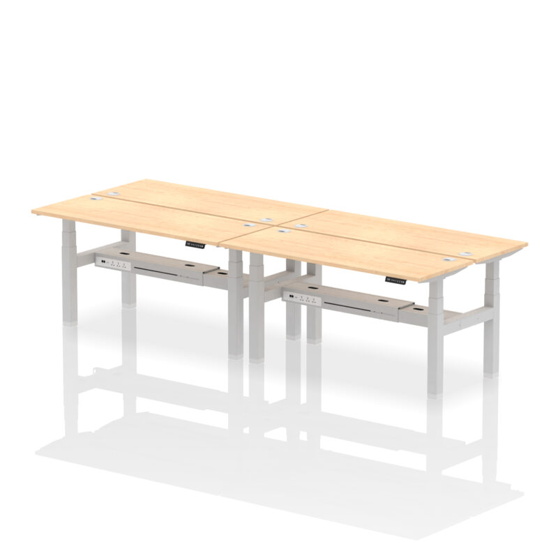 Breeze Back-to-Back Slimline Height Adjustable Bench Desk - 4 Person - Image 53