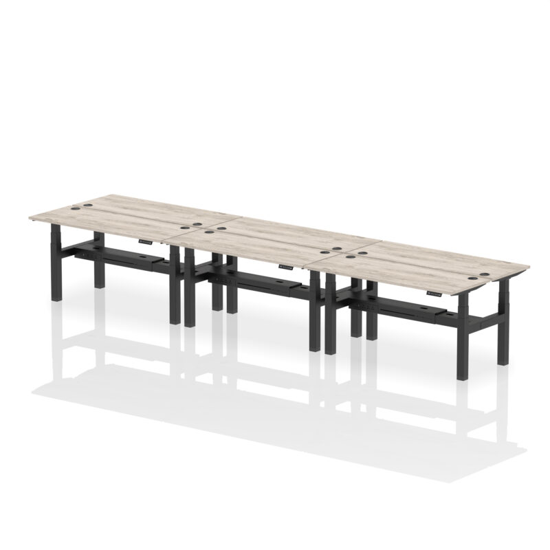 Breeze Back-to-Back Slimline Height Adjustable Bench Desk - 6 Person - Image 49