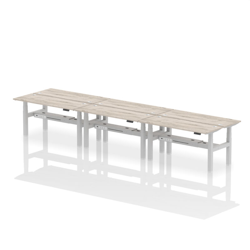 Breeze Back-to-Back Slimline Height Adjustable Bench Desk - 6 Person - Image 50