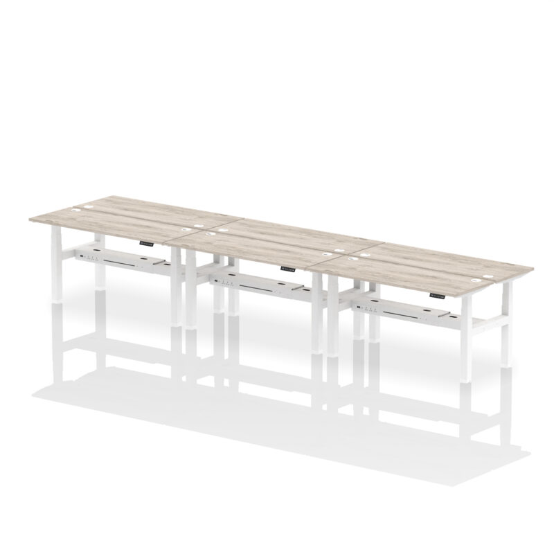 Breeze Back-to-Back Slimline Height Adjustable Bench Desk - 6 Person - Image 51