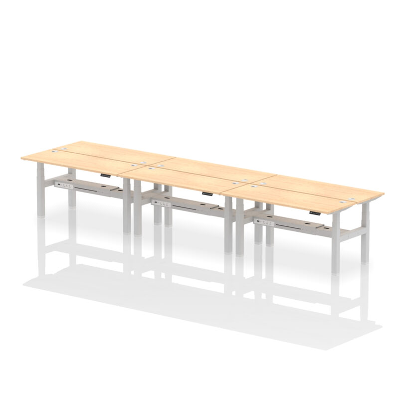 Breeze Back-to-Back Slimline Height Adjustable Bench Desk - 6 Person - Image 53