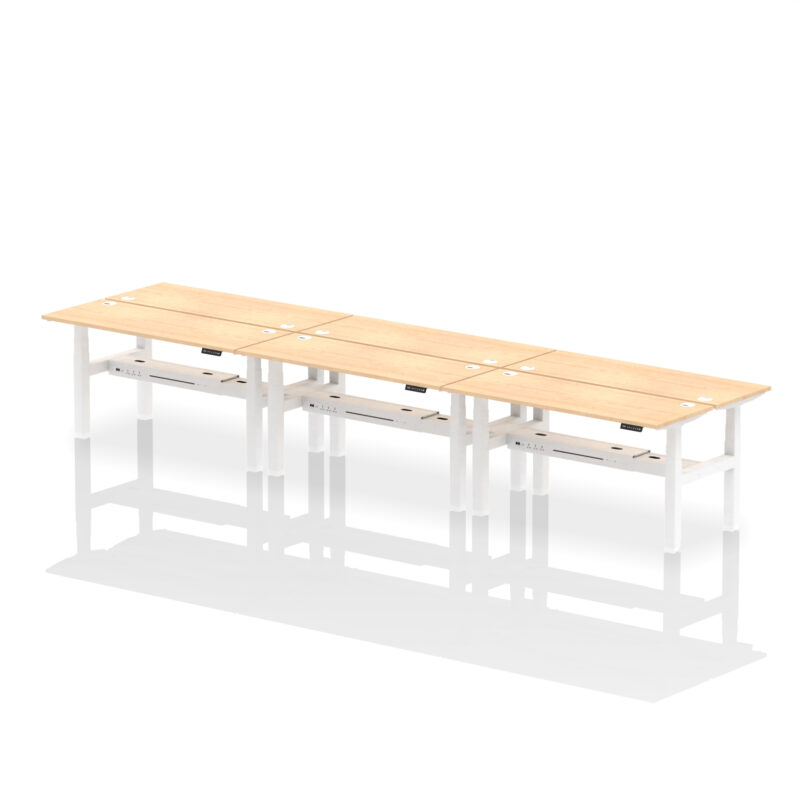 Breeze Back-to-Back Slimline Height Adjustable Bench Desk - 6 Person - Image 54