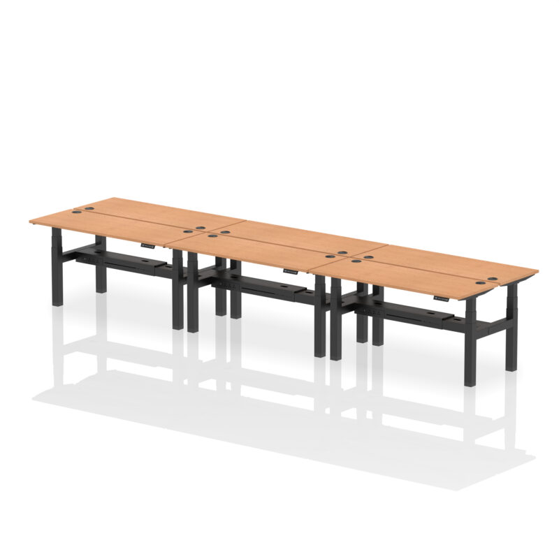 Breeze Back-to-Back Slimline Height Adjustable Bench Desk - 6 Person - Image 55