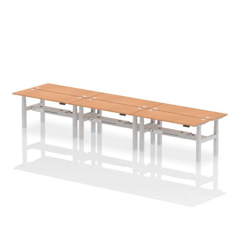 Breeze Back-to-Back Slimline Height Adjustable Bench Desk - 6 Person - Image 56