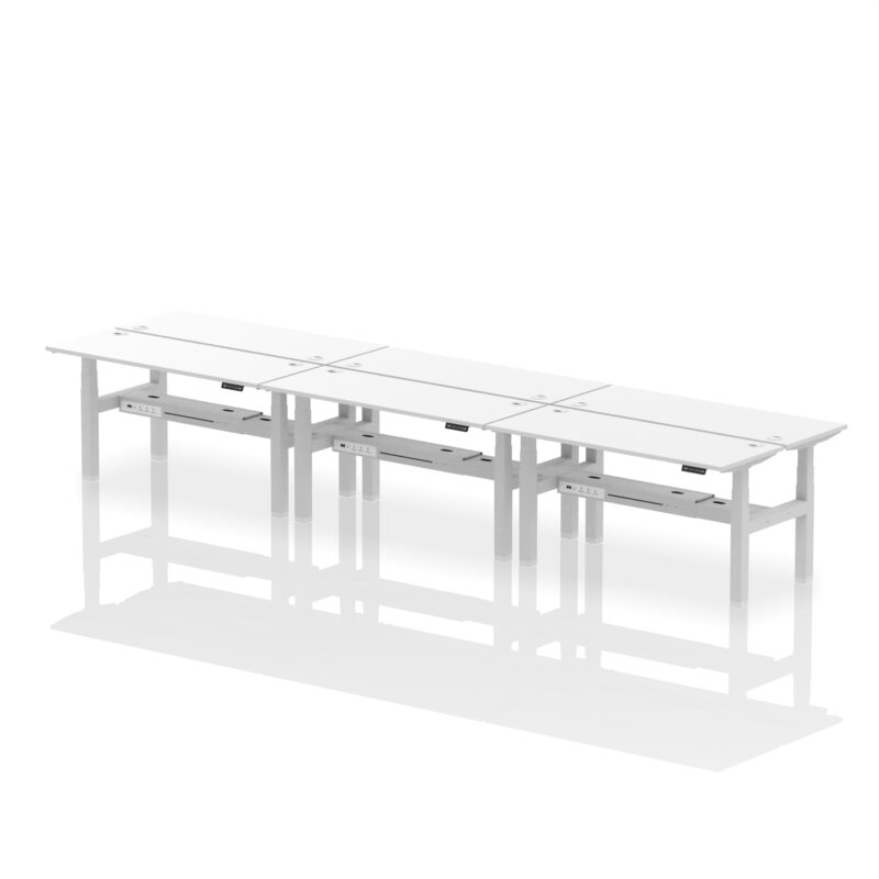 Breeze Back-to-Back Slimline Height Adjustable Bench Desk - 6 Person - Image 62