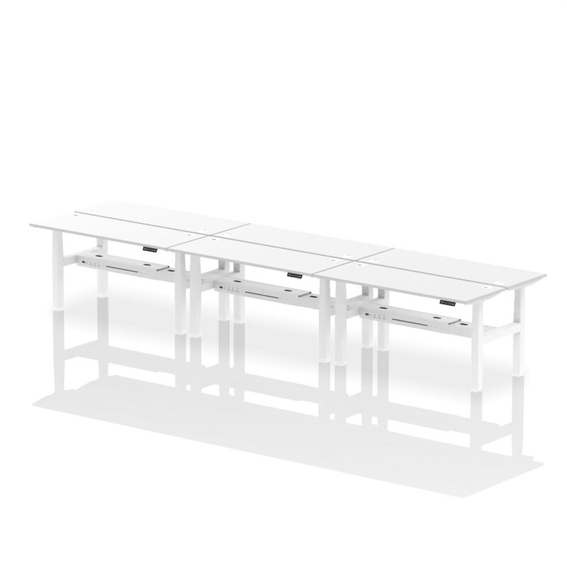 Breeze Back-to-Back Slimline Height Adjustable Bench Desk - 6 Person - Image 63