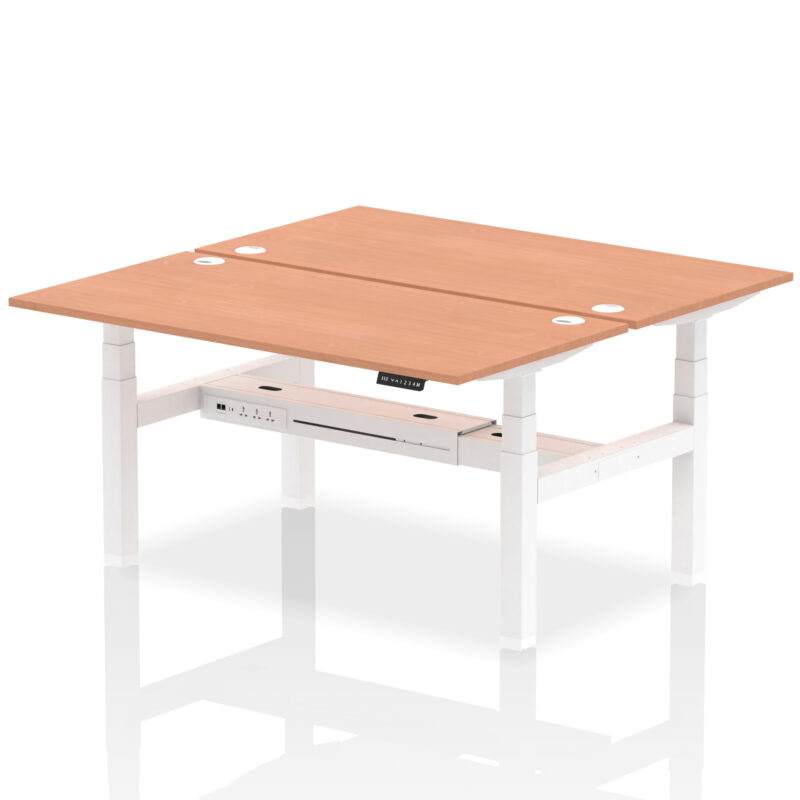 Breeze Back-to-Back Height Adjustable Bench Desk - 2 Person - Image 45